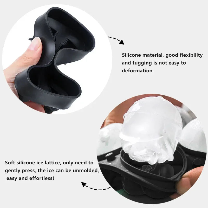 Ice Cube Mold Silicone Tray DIY Ice Ball Rose Diamond Skull Ice Maker Creative Drinking Cooking Tools Gadget Silicone Ice Mold Zpaxo