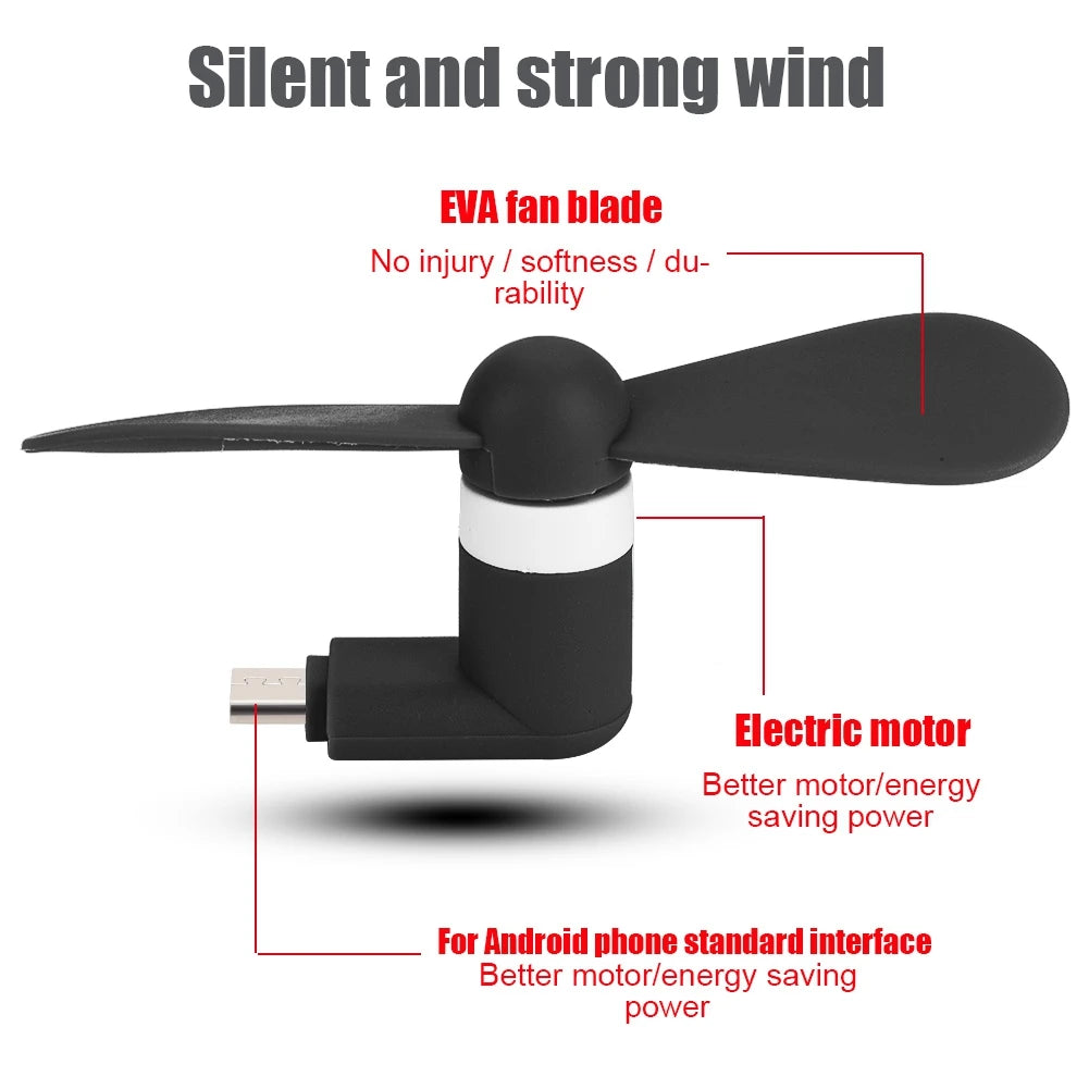 Portable Mini USB Fan Mini Portable Hand USB Small Fan Ultra quiet USB Fan For Android OTG Smartphones Zpaxo