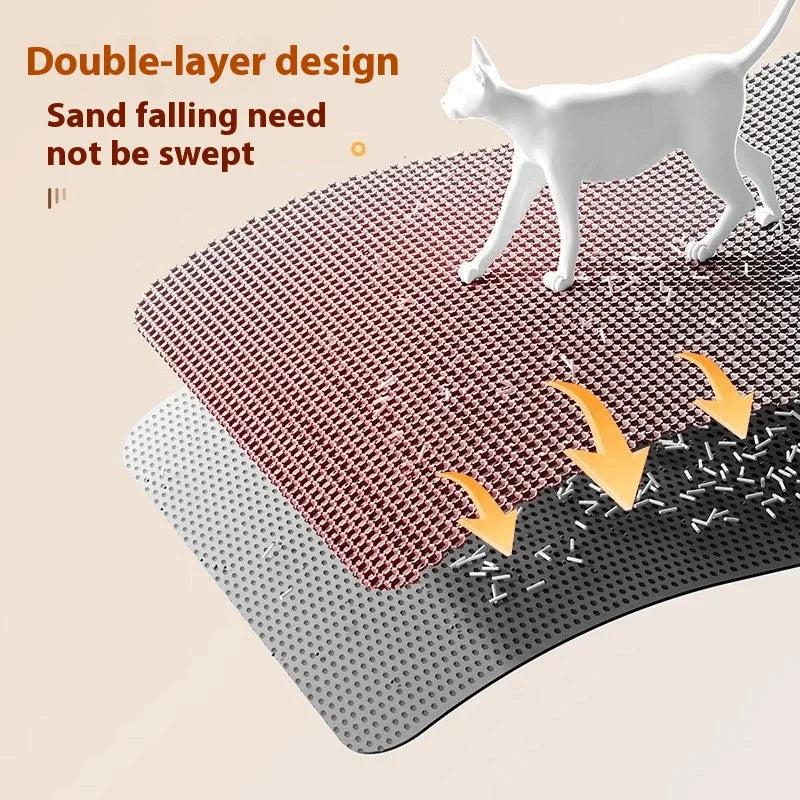 90X60CM Cat Litter Mat Waterproof Double Layer Pet Litter Box Mat Pet Toilet Cat Mat Nonslip Sand Cat Washable Mat Pet Clean Zpaxo