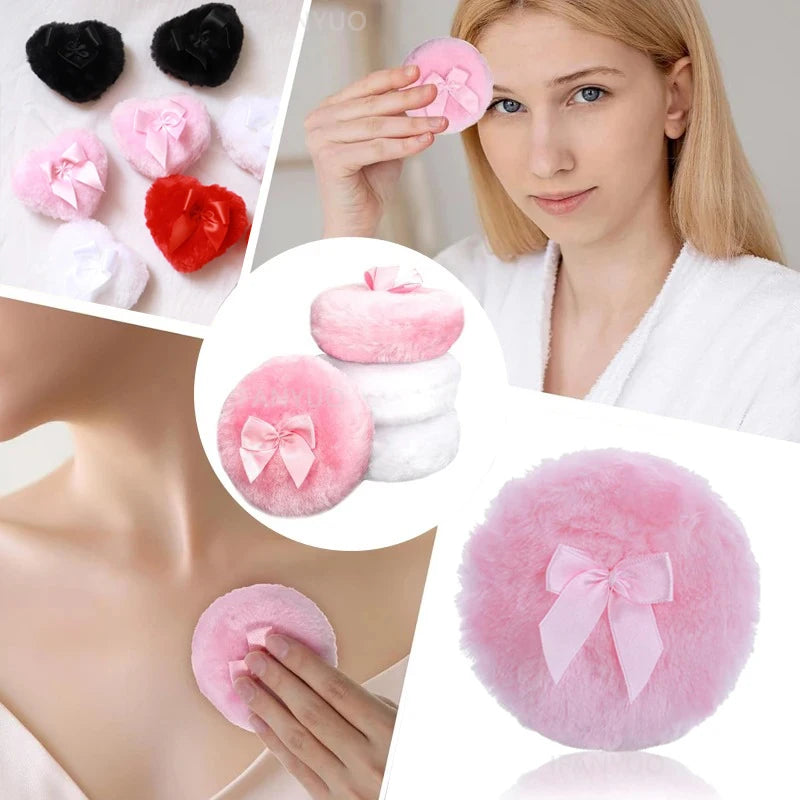 Large Fluffy Powder Sponge Puff Ultra Soft Washable Reusable Velour