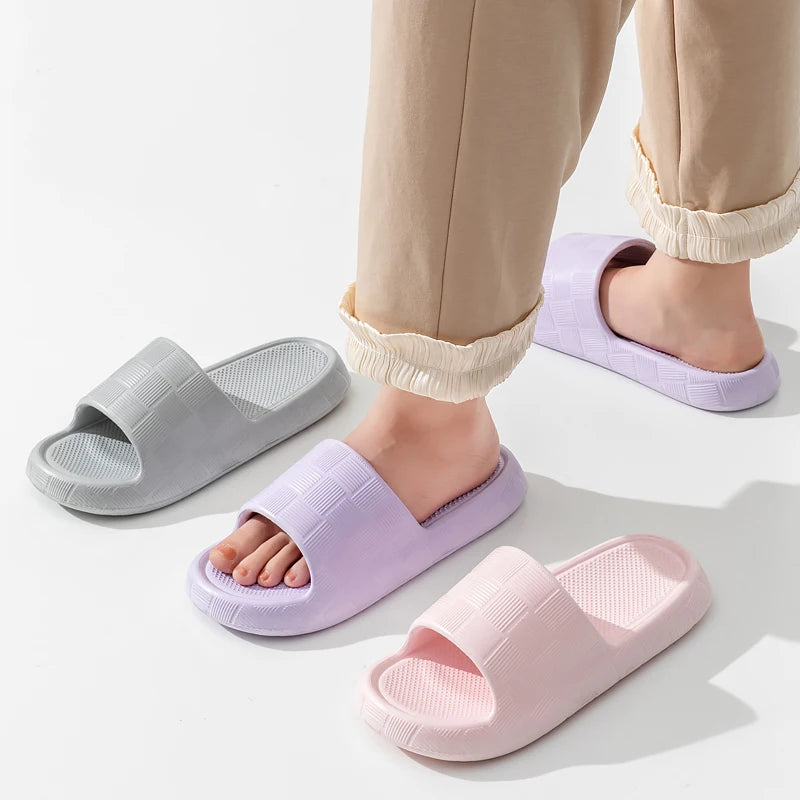 Soft Home Slippers Couple Summer Indoor Skid Proof Bathroom Sandals