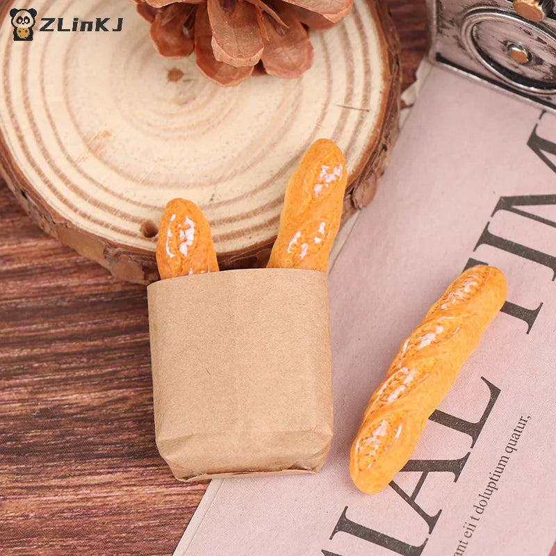 ▶1 Set Fake Croissant Mini Food Bread Ornament Miniature 1:12 Dollhouse Decor Furniture Toys Dollhouse Accessories Zpaxo