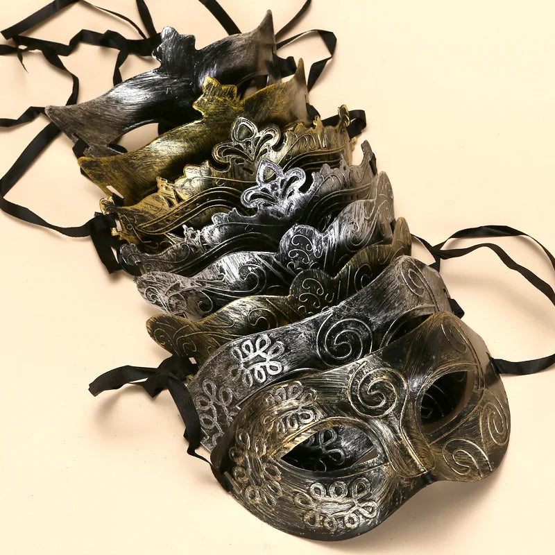 Prince & Princess Vintage Masquerade Couple Masks | Jazz Half-Face