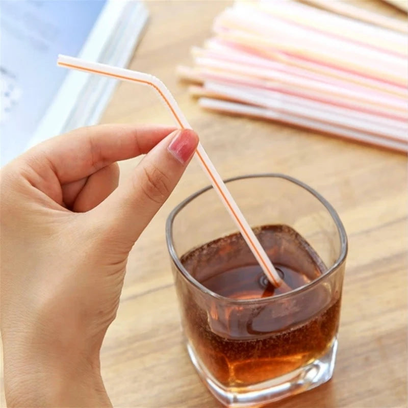 1000pcs Plastic Drinking Straws Disposable Straws Colorful Straws Wedding Party Birthday Milktea Juice Straw Bar Accessories Zpaxo
