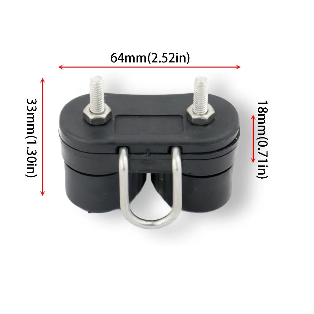 Double Nylon Ball Rope Clamp Guide Ring Flared Leading Ring Boat Accessories Lightweight Ball Bearing Cam Cleats Zpaxo Black-64mm-2.52in