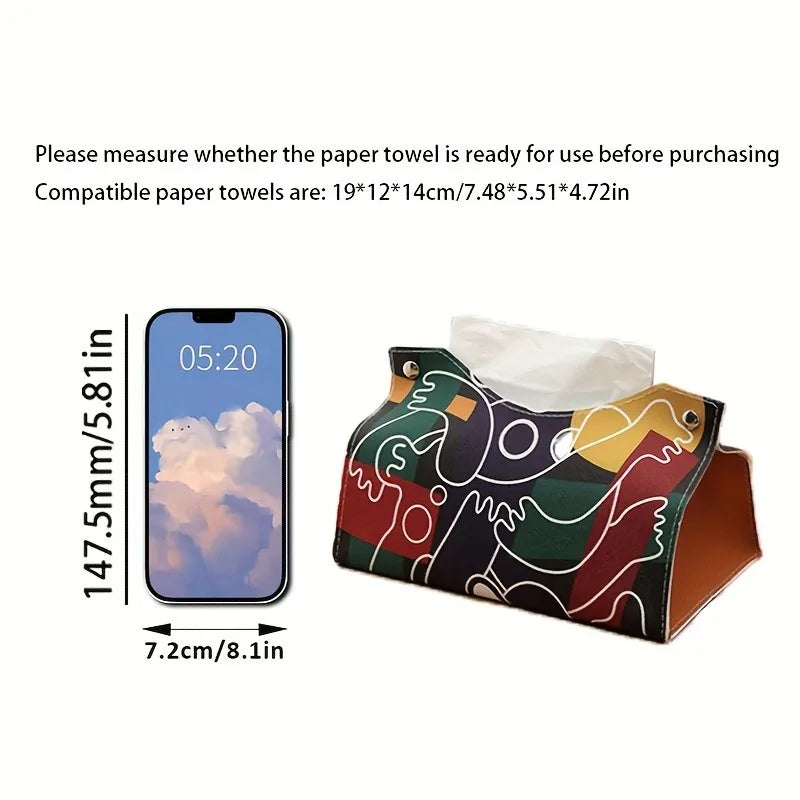 1 Minimalist PU Leather Tissue Box Cover Simple Design Living Room