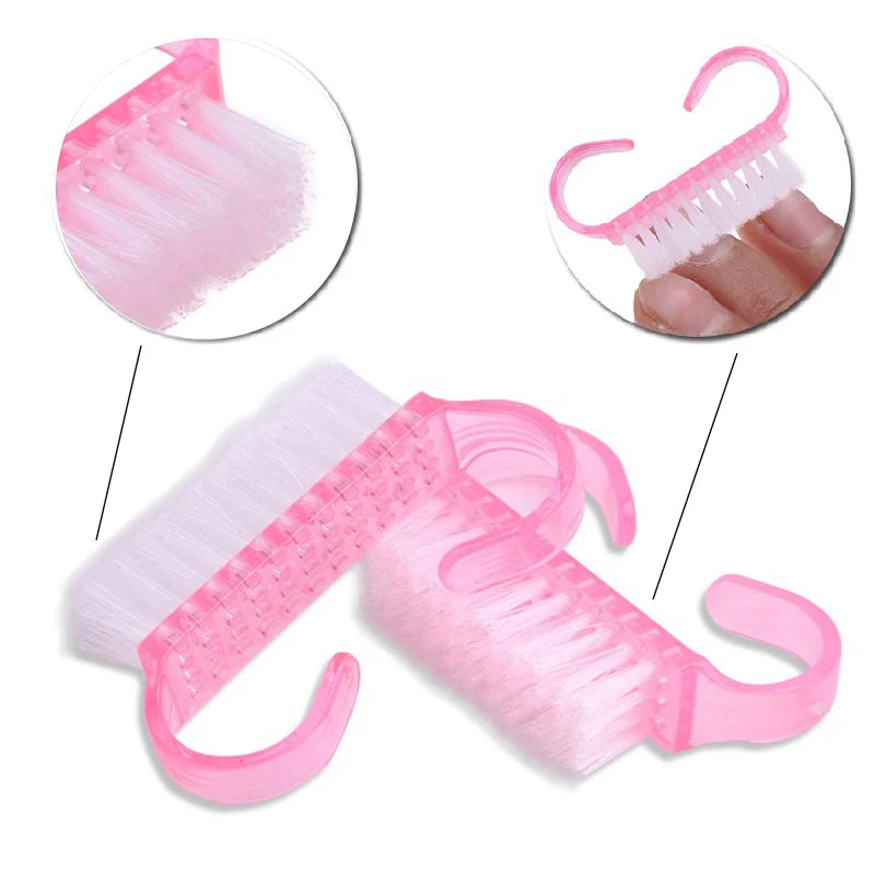 1/10pcs Acrylic Nail Brush Pink Blue Purple Remove Dust Plastic Cleaning Nail Brushes Nail Art Manicure Soft Remover Tools Zpaxo
