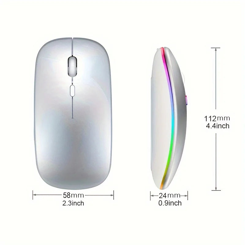 Wireless Mouse Gaming Mouse Backlight RGB Rechargeable Mice Silent Backlit Ergonomic Dual Mode Gaming Mouse For Computer Laptops Zpaxo