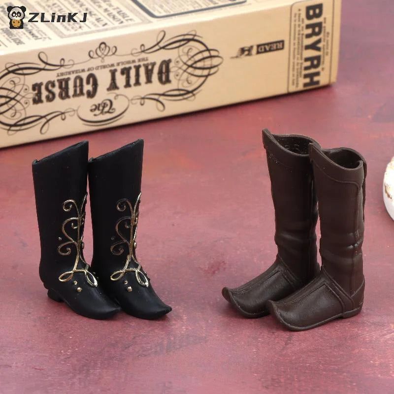 Doll Shoes Medieval Knight Boots Dolls Retro Miniature Gold Zpaxo