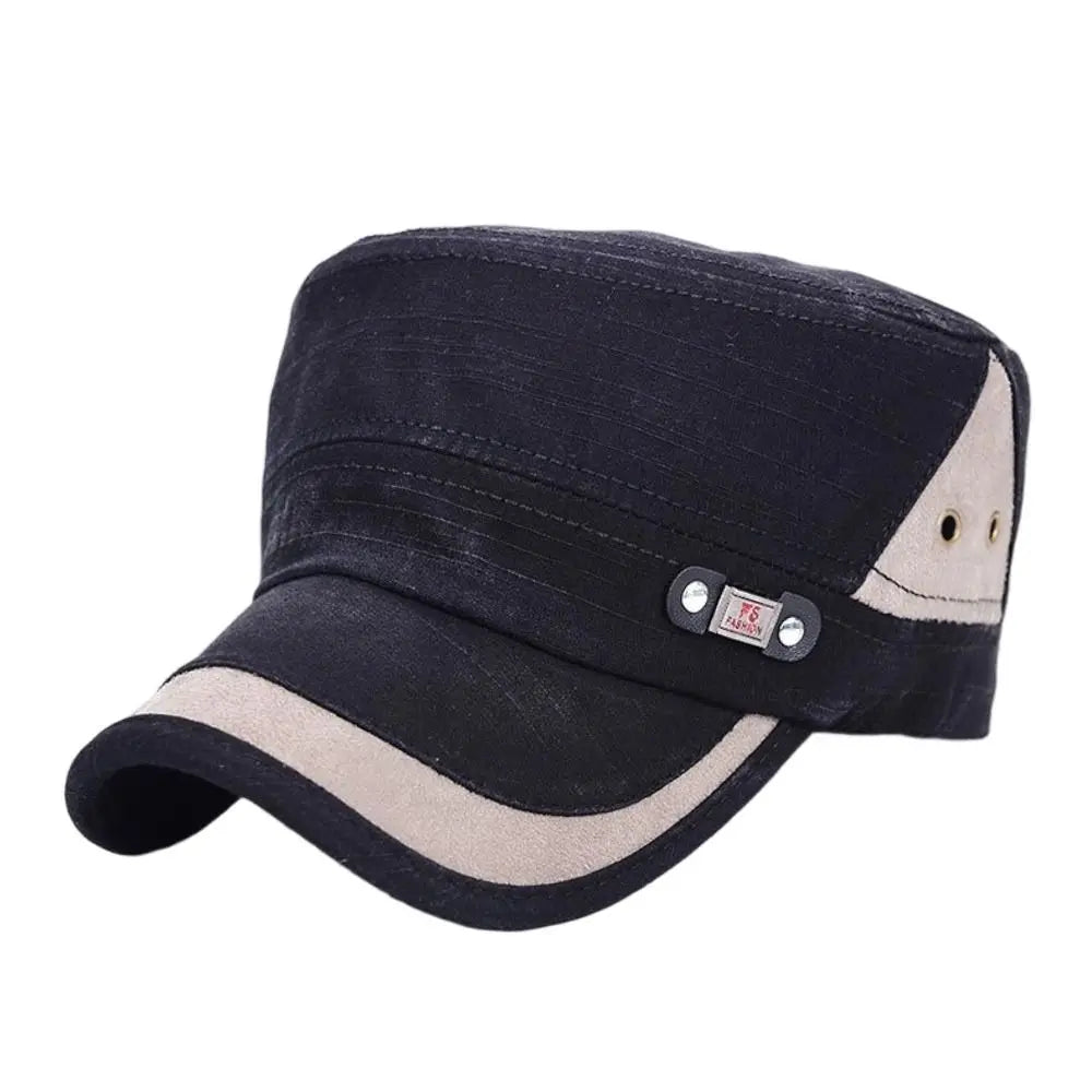 Fashion Anti-UV Fishing Hat Cotton Adjustable Sun Hat Retro Outdoor Sunscreen Flat Top Hat Men Women Zpaxo