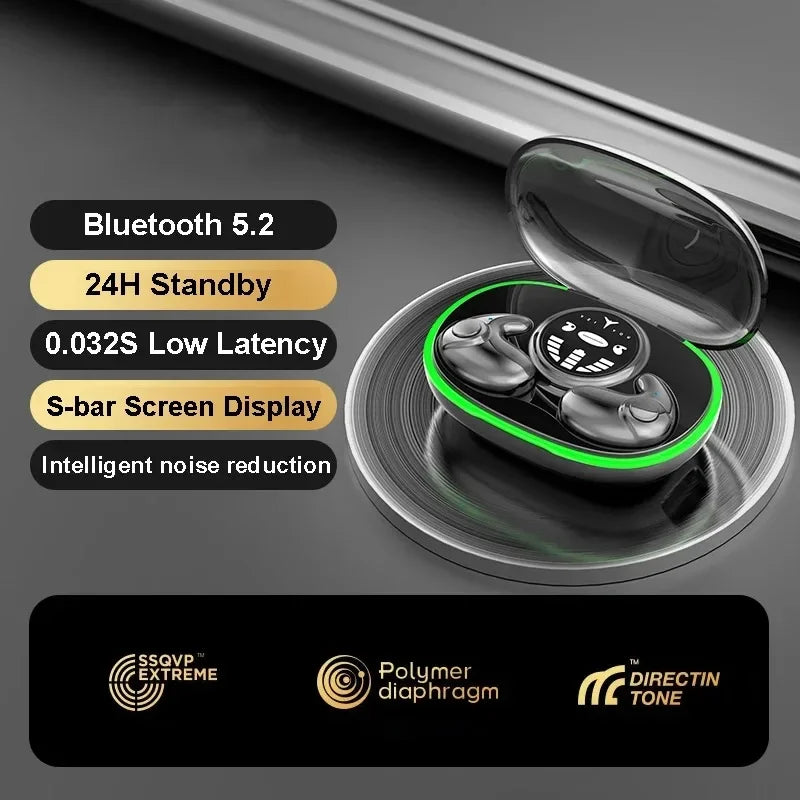 Invisible Sleep Earphones Bluetooth 5 3 Headphones TWS Wireless Zpaxo MD558-Black