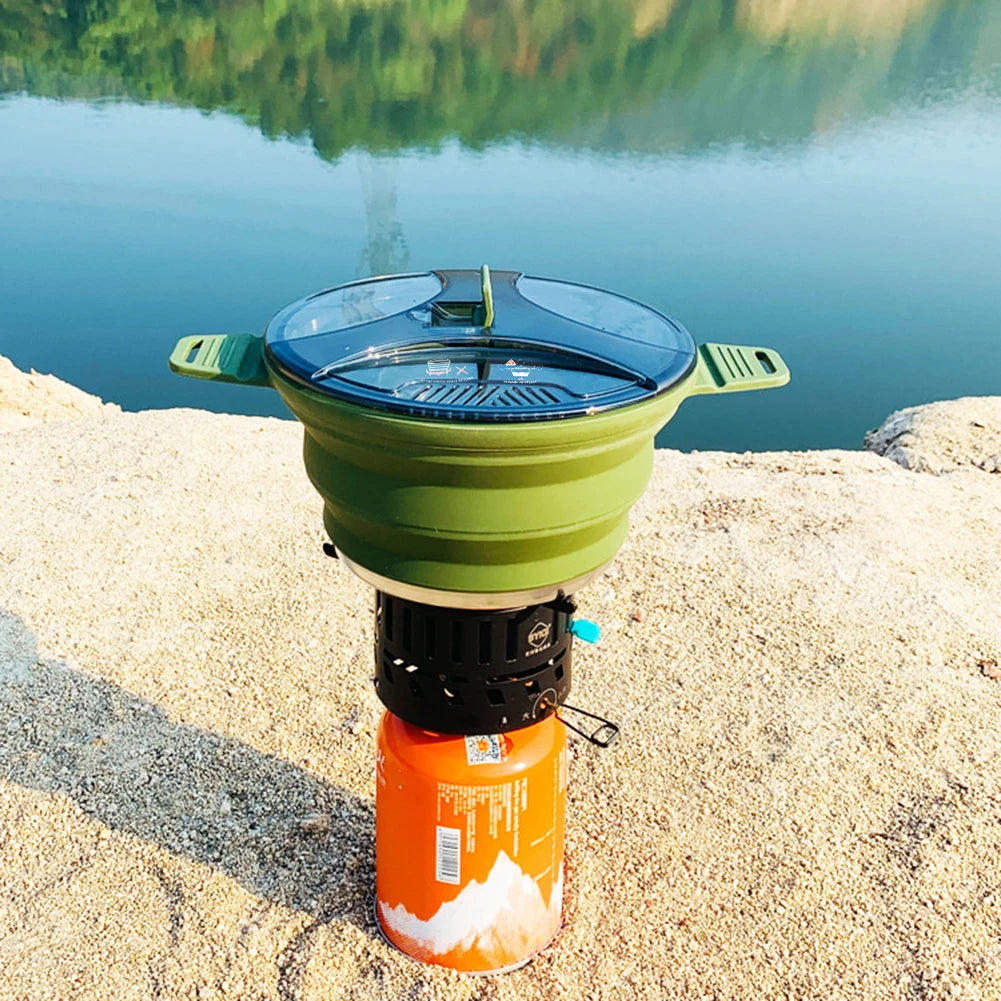 Silicone Folding Pot Portable Coffee Tea Cooking Outdoor Picnic Zpaxo