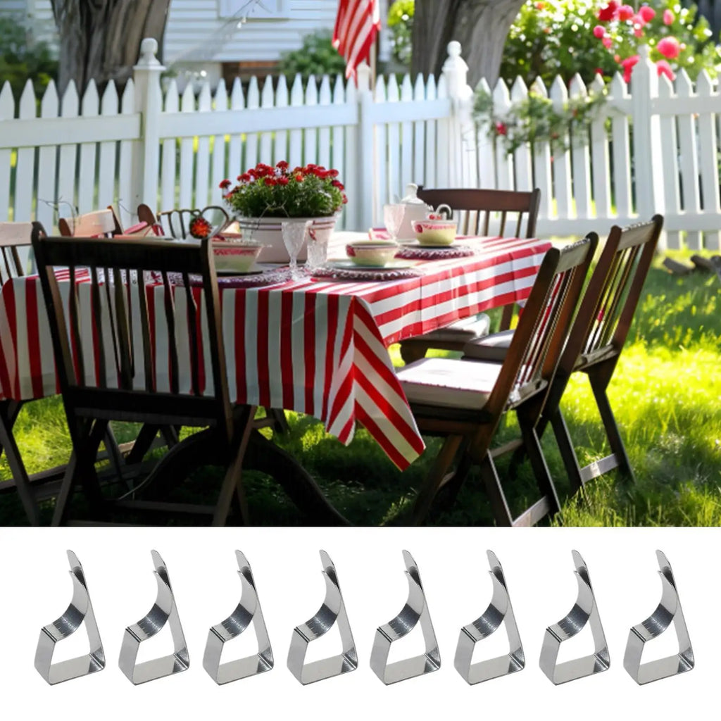 Tablecloth Clips Stainless Steel Windproof Table Cloth Holder Clamps