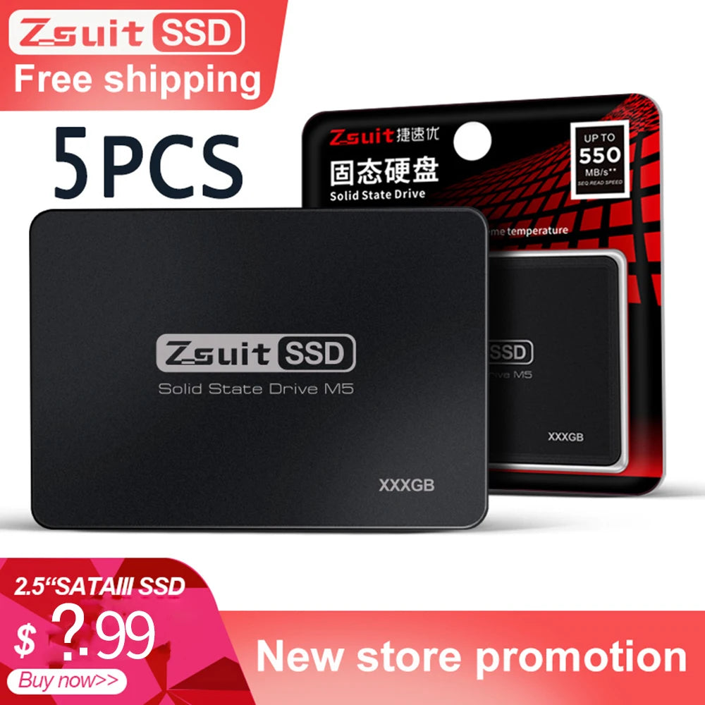 Zsuit 5Pcs/1pcs Hard Drive Disk Internal Solid State Drive Disk for Computer Sata SSD 2.5inches 128G Drive SSD Hard Disk Zpaxo 128GB-2pcs