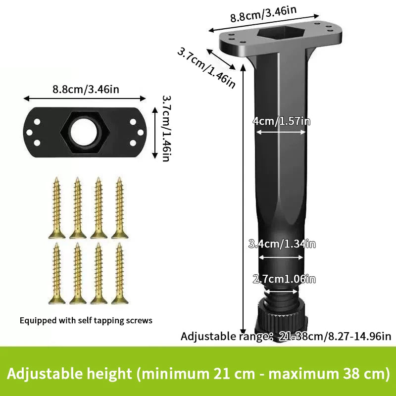 Telescopic Adjustable Bed Beam Support Foot Reinforced Plastic Zpaxo D