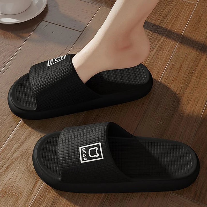 Fashion Summer Couple Non-slip Flat Slides Soft Cosy Seabeach Sandals