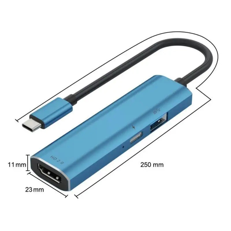 652F Aluminum USB C Hubs PD1 4+USB3 0+HDMI2 0 Port Adapter Universal Zpaxo