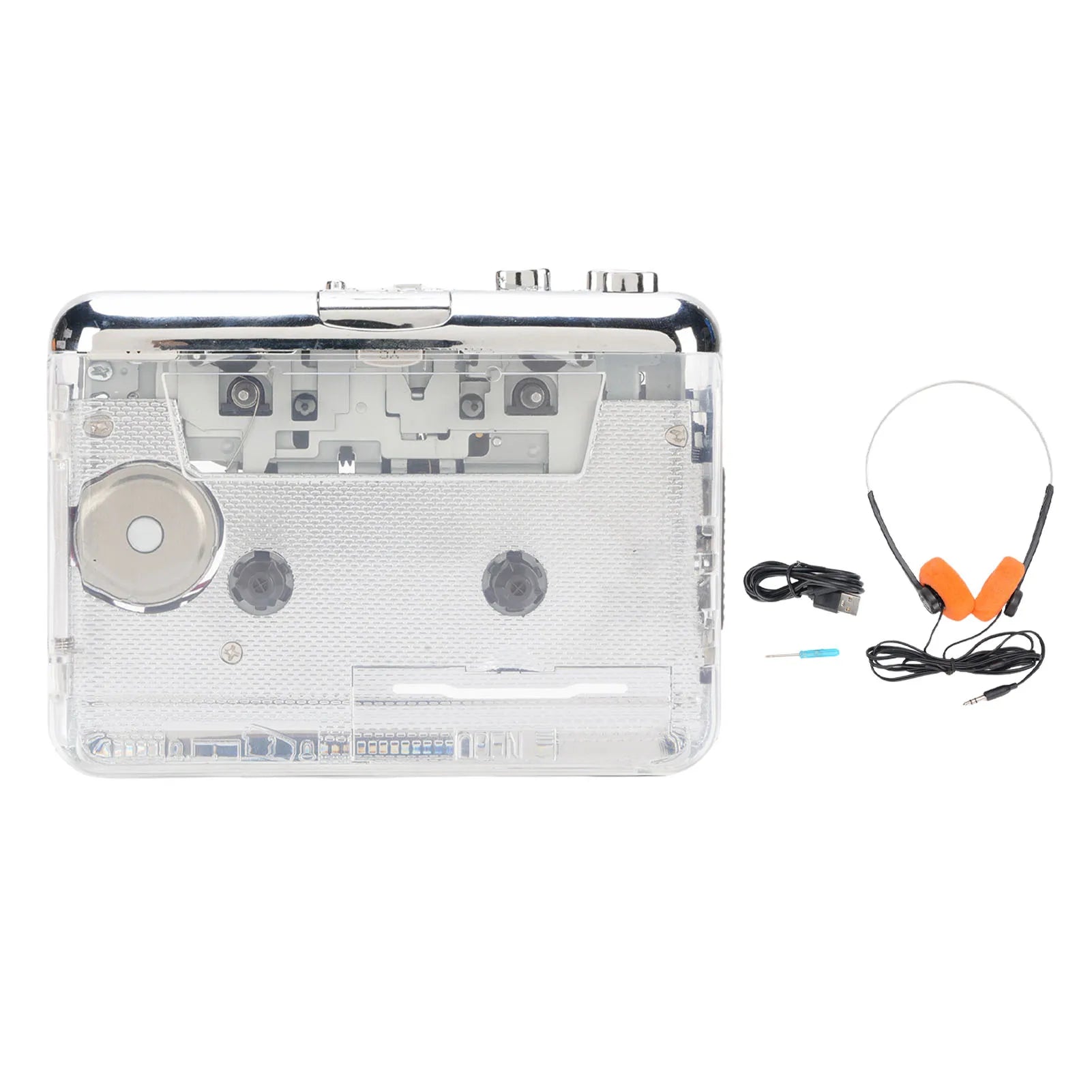 Portable Cassette Player Tape Recorder Battery Powered Auto Rewind