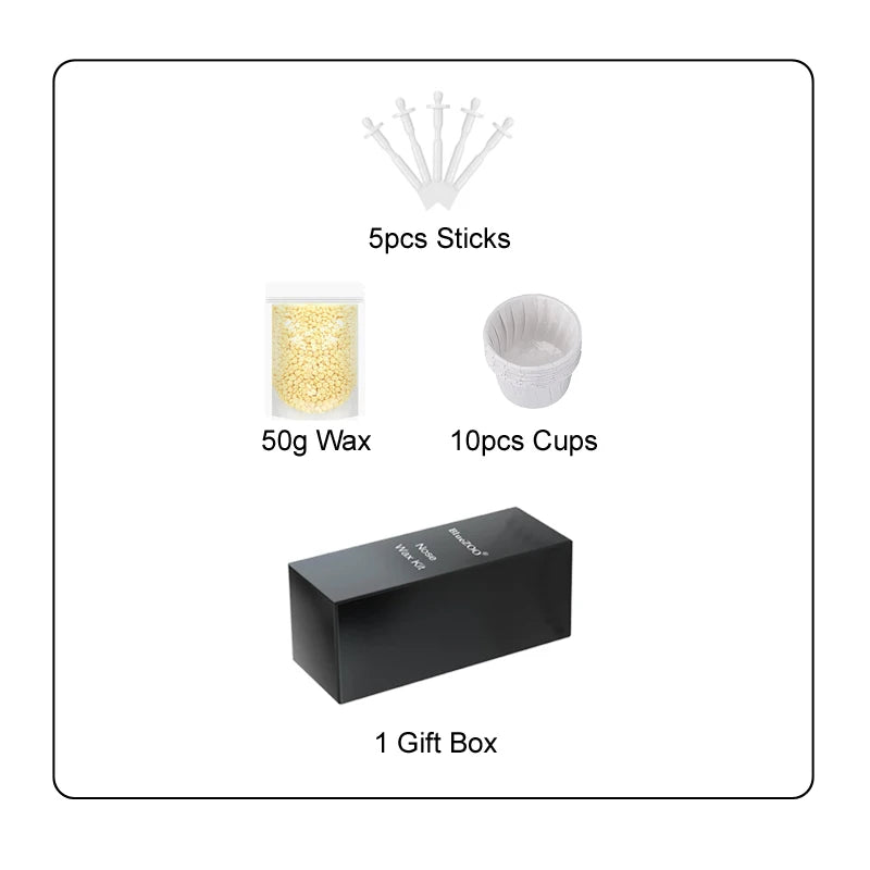 Portable Nose Hair Removal Wax Kit Paper-Free Cleaning Wax Set For Men And Women Wax Bean Nose and Ear Hair Removal Kit Zpaxo 112-White