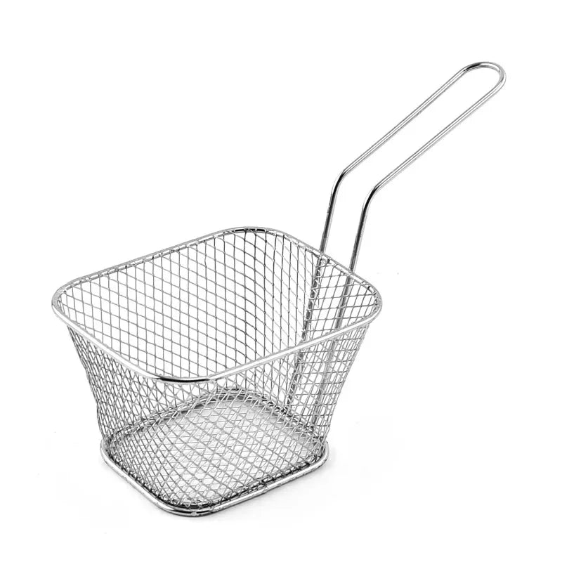 Hot Creative Fryers Basket Net Mesh Fries Chip Kitchen Tool Stainless Steel Fryer Home French Fries Baskets Strainer Zpaxo Silver