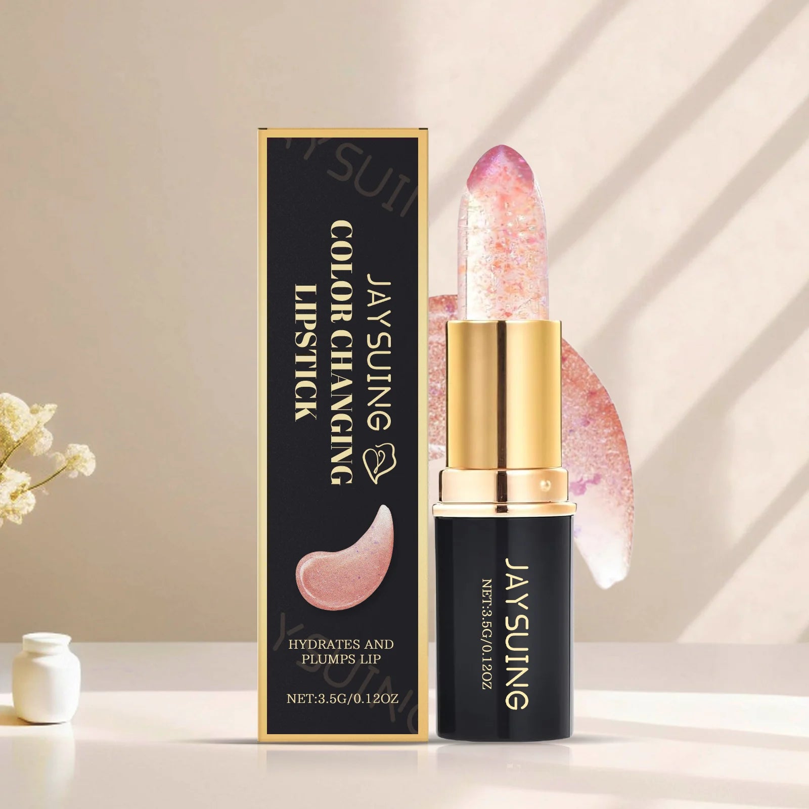 Color Changing Lipstick Diamonds Glitter Deep Nourishment Glossy Shine Waterproof Lip Gloss Sparkling Hydrating Jelly Lip Balm Zpaxo 3.5g boxed