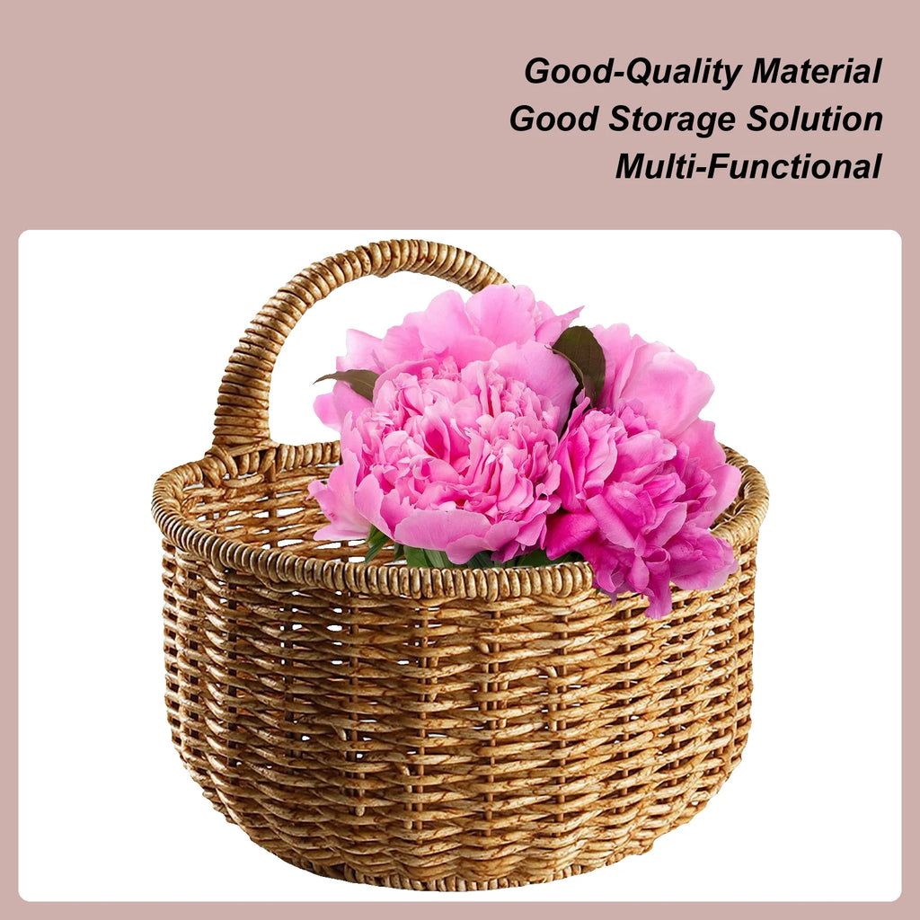 Wall Basket Handmade Home Organization Handle Door Flower Outdoor