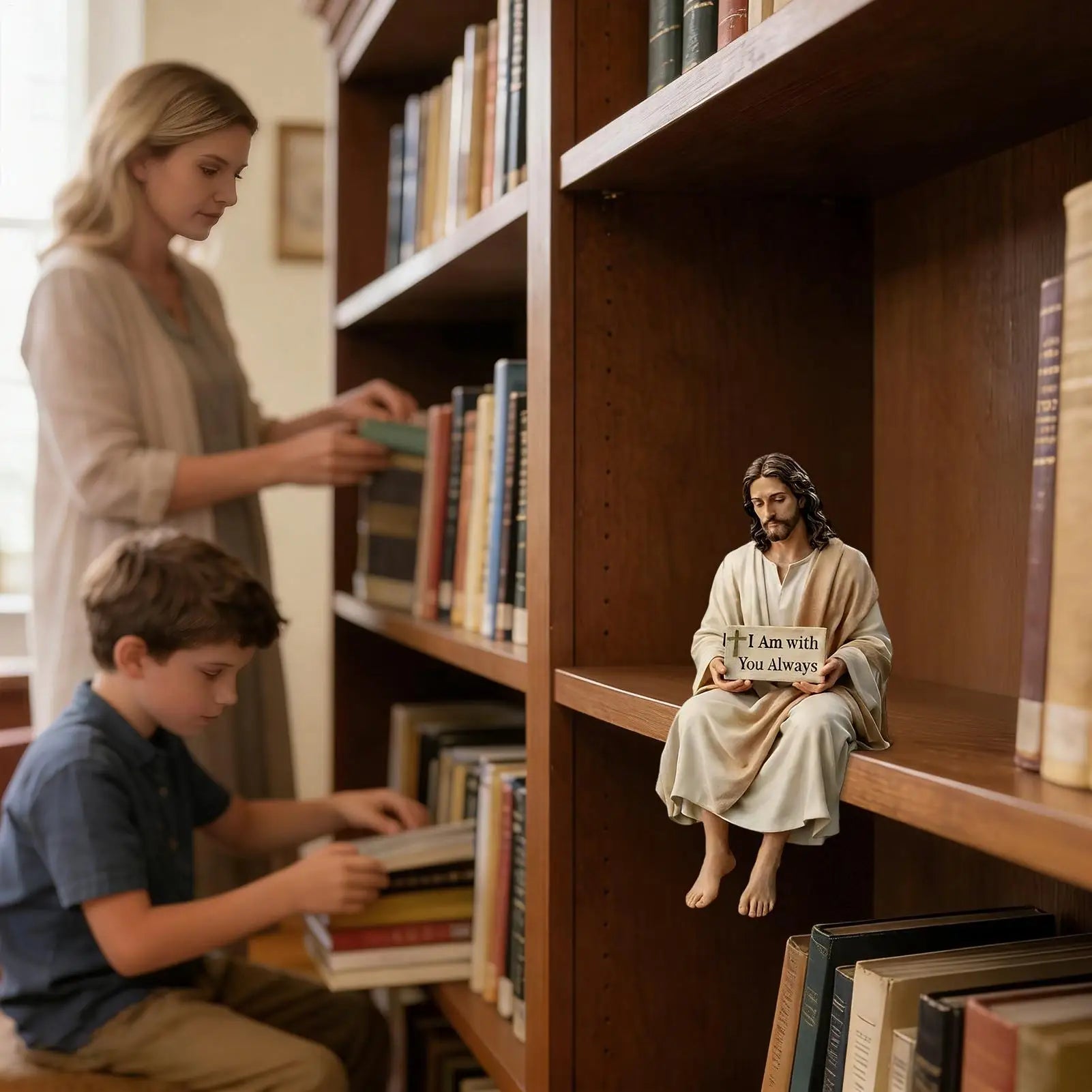 Resin Jesus Figurine Hand Painted Religious Inspirational Statue