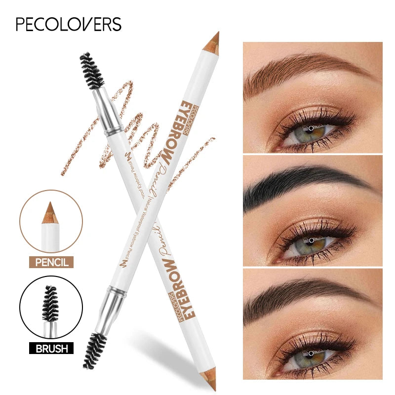 3 Colors Waterproof Wooden Double Head Eyebrow Pencil Easy to Color Natural Eye Makeup Pen Easy Color Makeup Cosmetics Zpaxo