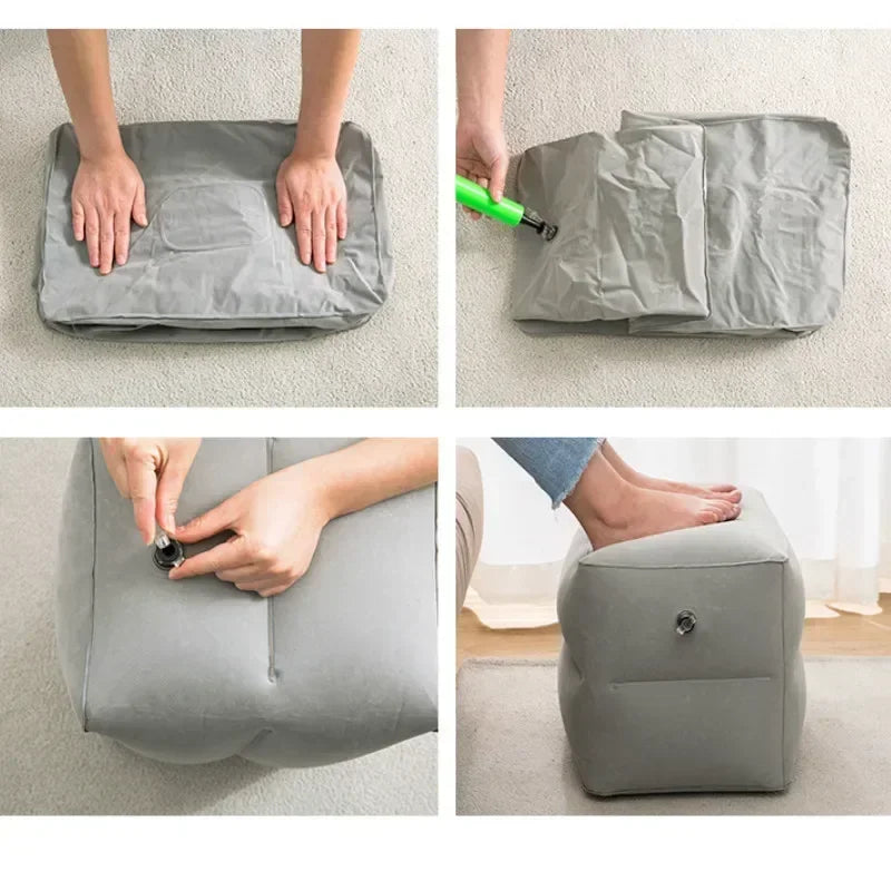 Inflatable Travel Footrest Pillow – Airplane, Car & Bus Inflatable Travel Footrest Zpaxo