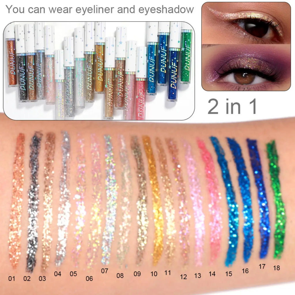 1PC Colorful Shiny Liquid Eyeliner - Flashing, Waterproof, Silky, Long-lasting, Suitable for Music Festivals and Parties Zpaxo