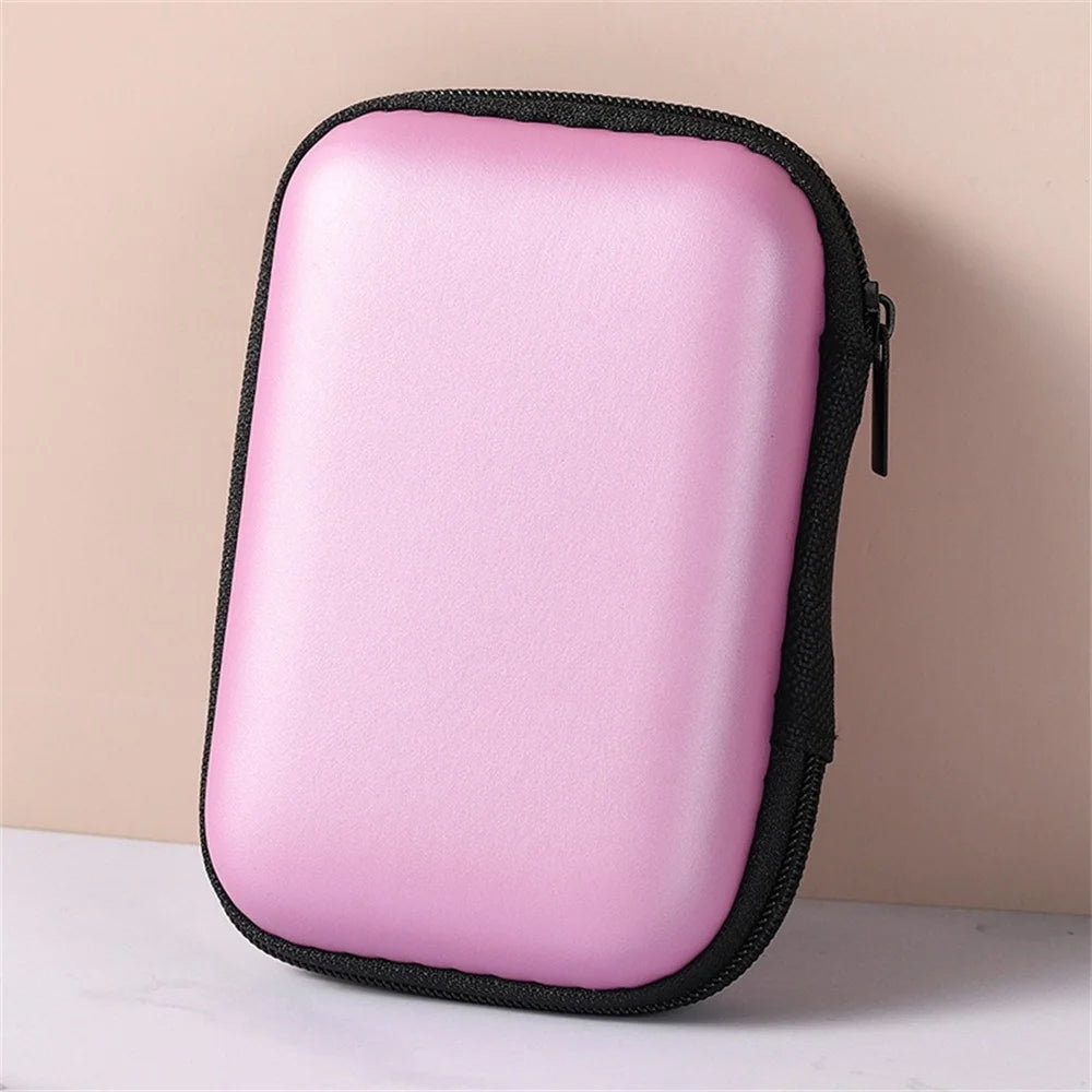 EVA Travel Cable Organizer Bag – Zipper Electronics Pouch Travel Organizer Bag Zpaxo Pink