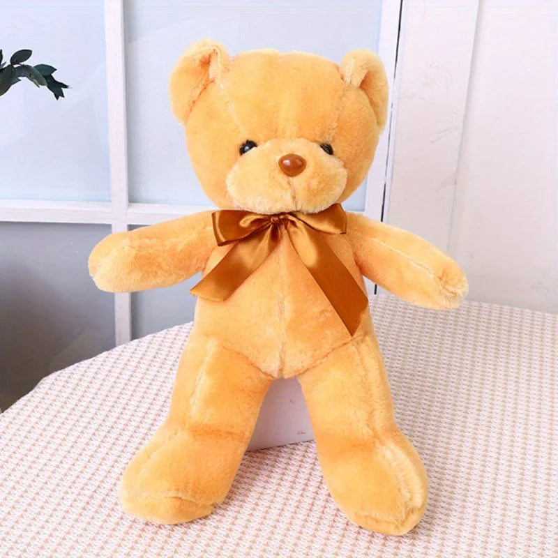 Multicolored Ribbon Teddy Bear Plush Toy Doll Soft Animal Dolls Zpaxo Brown