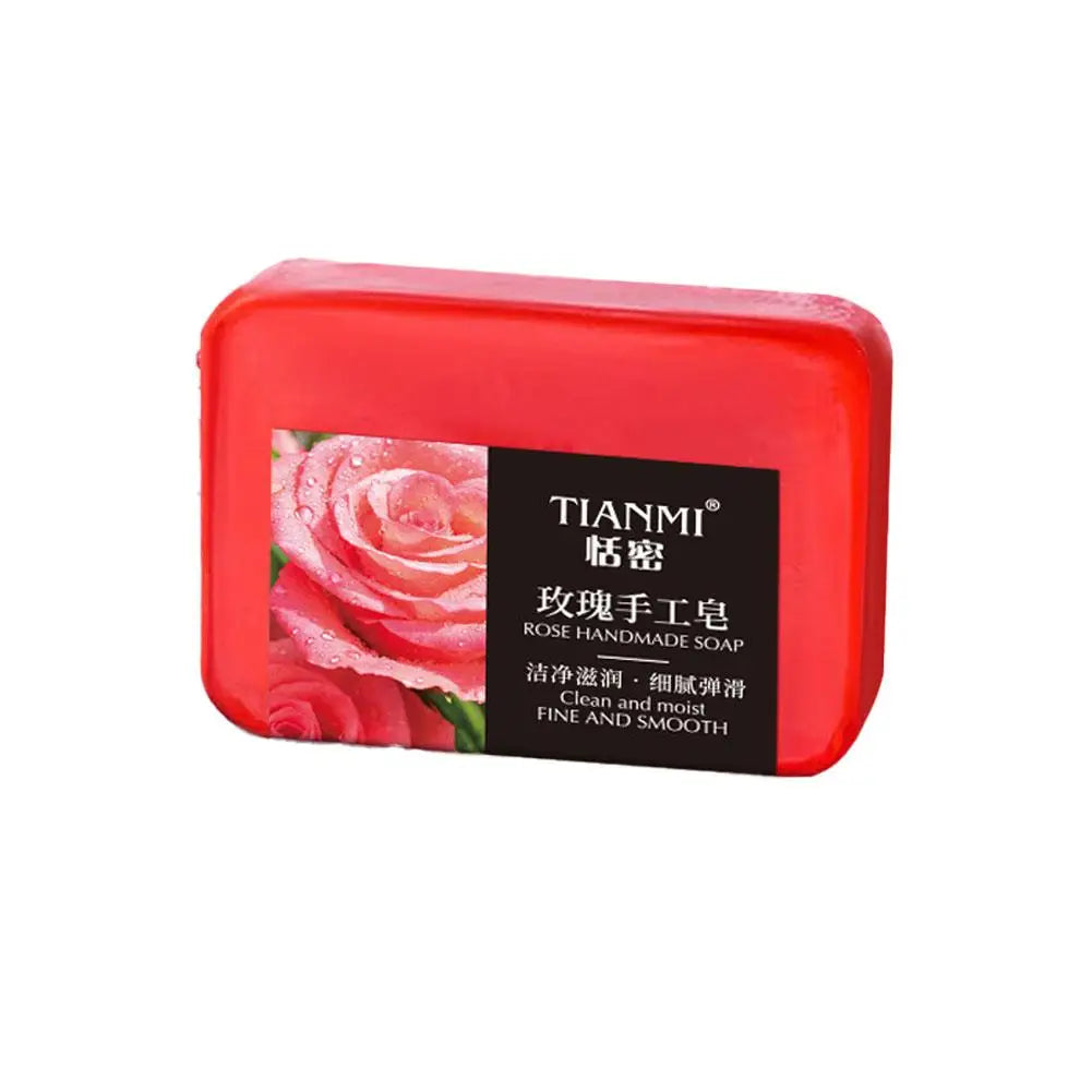 Rose essential oil soap deeply cleanses your face and body, leaving a long-lasting fragrance while moisturizing and hydrating Zpaxo 1PCS
