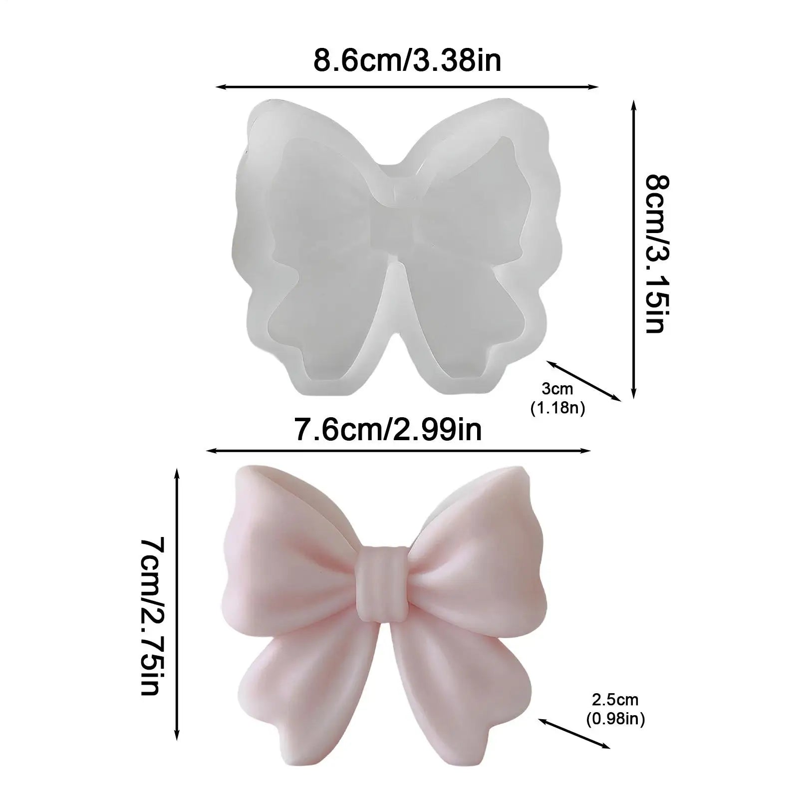 Silicone Molds Candles Easy Release Bow DIY Candle Making Wax Epoxy