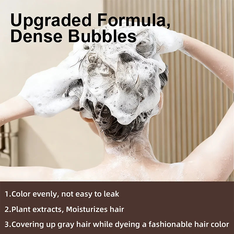 YUITIKUE Brown Hair Dye Shampoo – 4-in-1 Plant Formula 100ml Hair Dye Shampoo Zpaxo