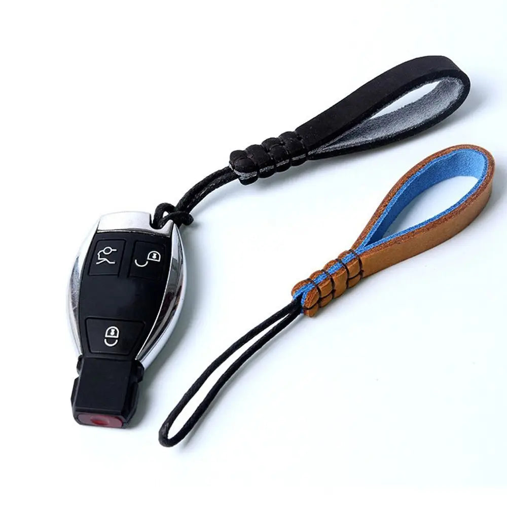 Creative Wear-resistant Leather Lanyard Key Loop Rope Pendant Cowhide Zpaxo