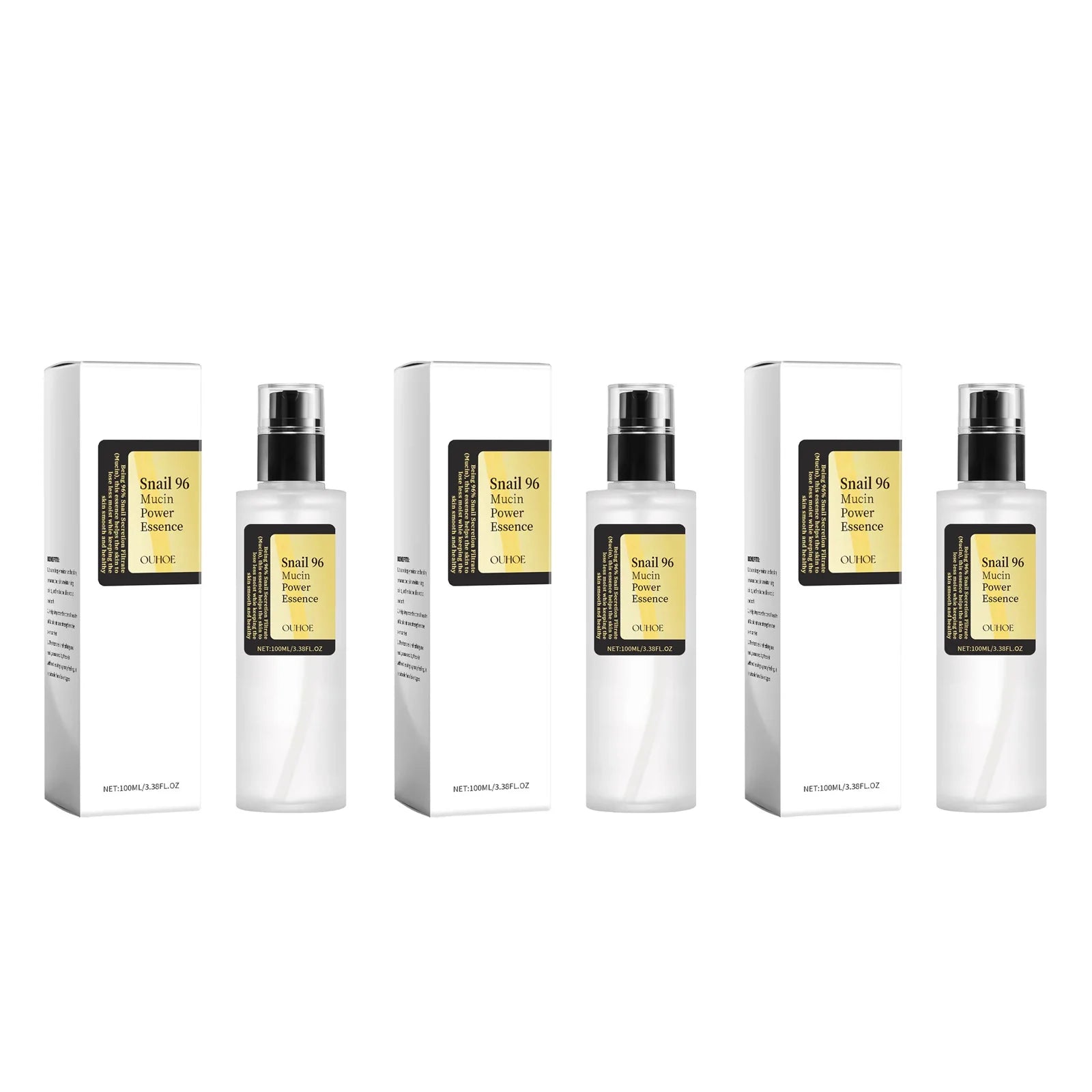 Snail 96 Mucin Power Essence – Anti-Aging Moisturizing Serum Face Serum Essence Zpaxo 3 x 100ml Boxed