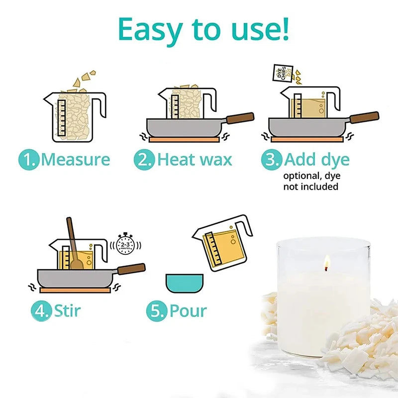 2026 Natural Soy Wax DIY Candle 100/250/500/1000g Making Supplies Scented Candle Raw Material Smokeless Candles Wicks Making Zpaxo