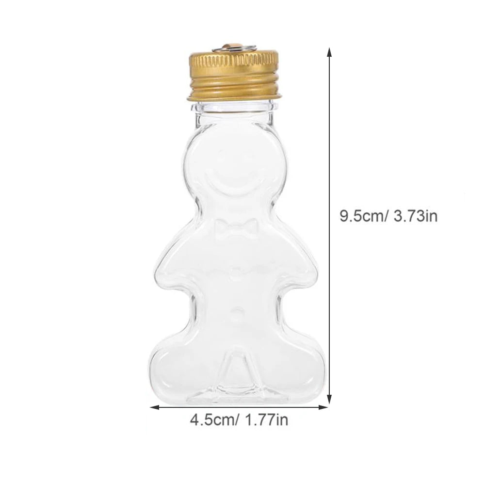 Christmas Gingerbread Man Mini Bottle – Candy & Drink Jar Mini Holiday Bottle Zpaxo Gold 1pc
