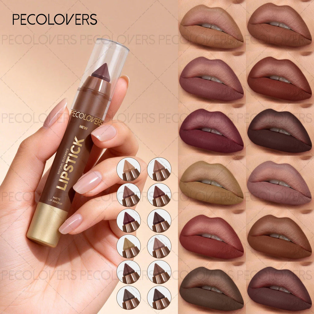 Brown Tube Lipliner Matched Transparent Lip Gloss Describe Contour Zpaxo