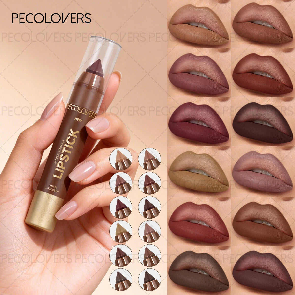 Brown Tube Lipliner Matched Transparent Lip Gloss Describe Contour Zpaxo