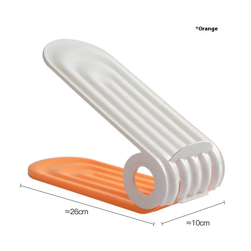 2026 10PCS Storage Shoe Rack, Double-layer Shoes Holder, Adjustable Shoe Storage Artifact, Shoe Cabinet, Layered Storage Rack Zpaxo Orange 10pcs