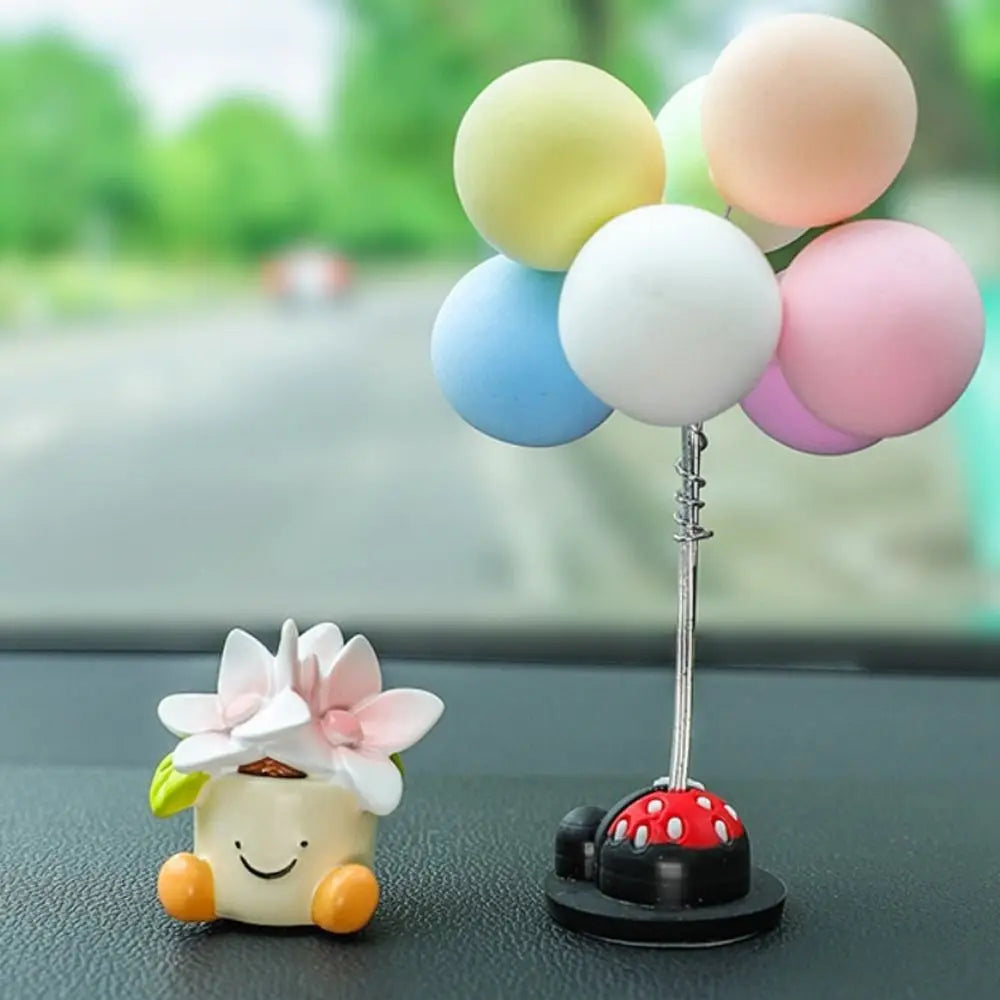 Flower Pot Car Ornaments Cartoon Dashboard Figure Little Canglan Bell Zpaxo