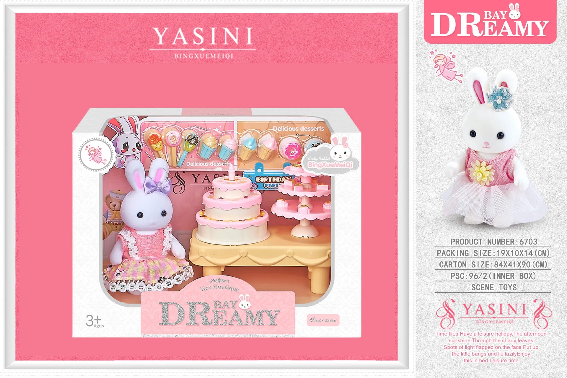 Little Rabbit Dresser Lovely Scene Play Toys Simulation Modelling