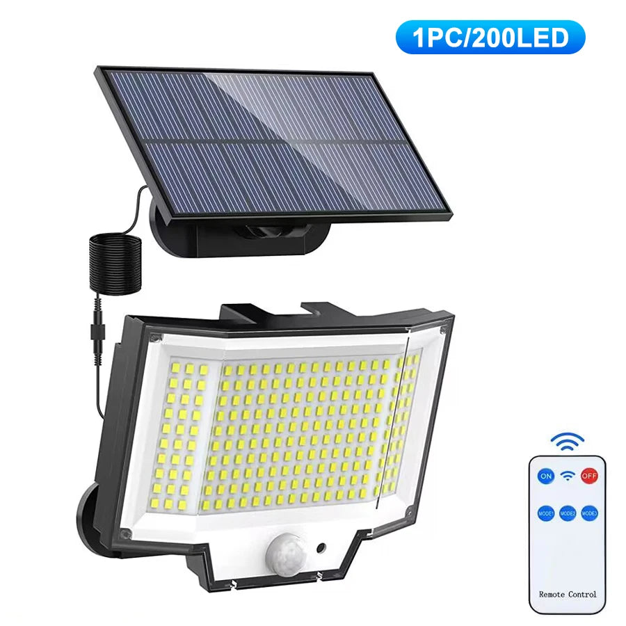 Solar Lights Outdoor Garden Lights 234/328LED Solar Motion Sensor Lights Security Lights with Remote Control Yard Patio Pathway Zpaxo 200LED-1PC
