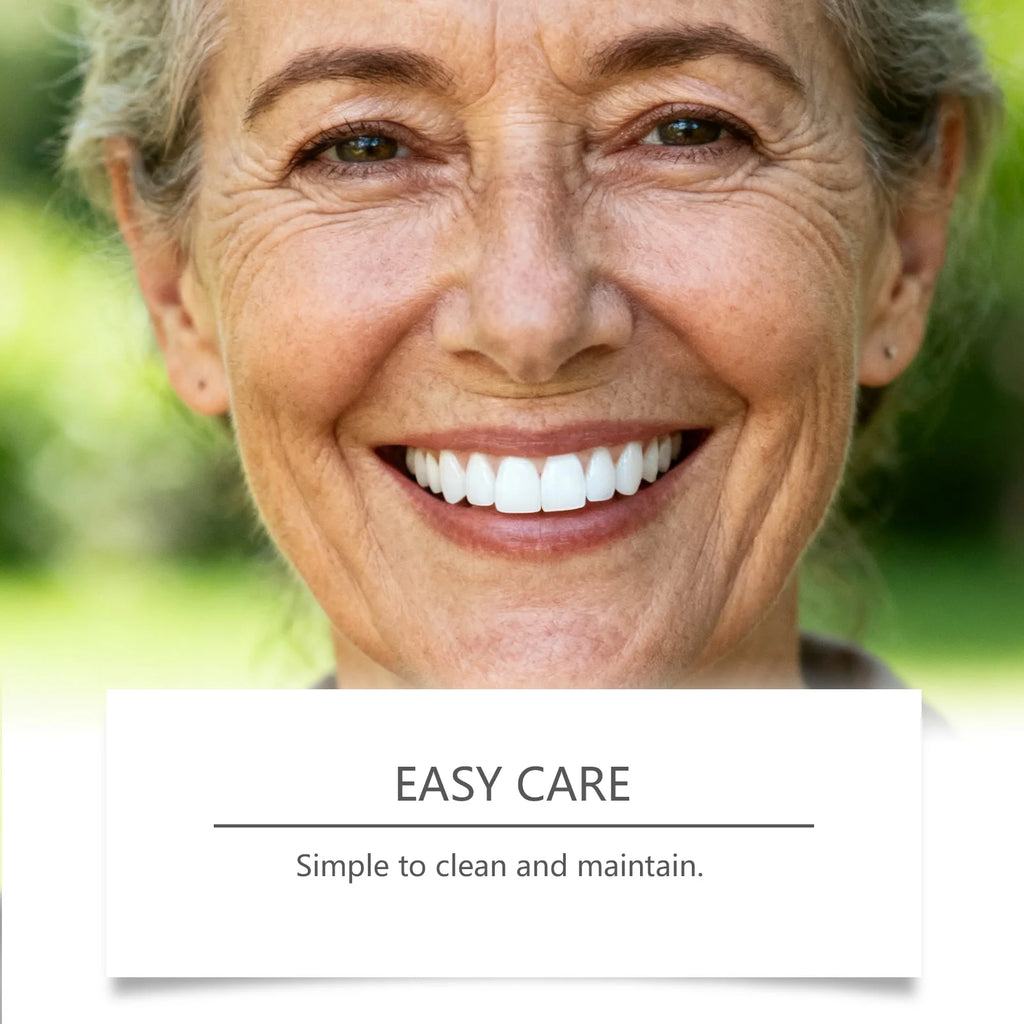 Senior-Focused Denture Care Kit - Resin Material, Comfort Fit, Natural Look, Easy Maintenance, Complete Care Solution Zpaxo