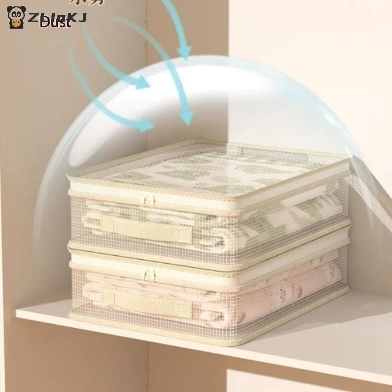 ▶1PCS Bed Sheet Storage Bags PVC Waterproof Clothes Blankets Packing Box Waterproof Dustproof Clear Zippered Pillow Bedding Zpaxo