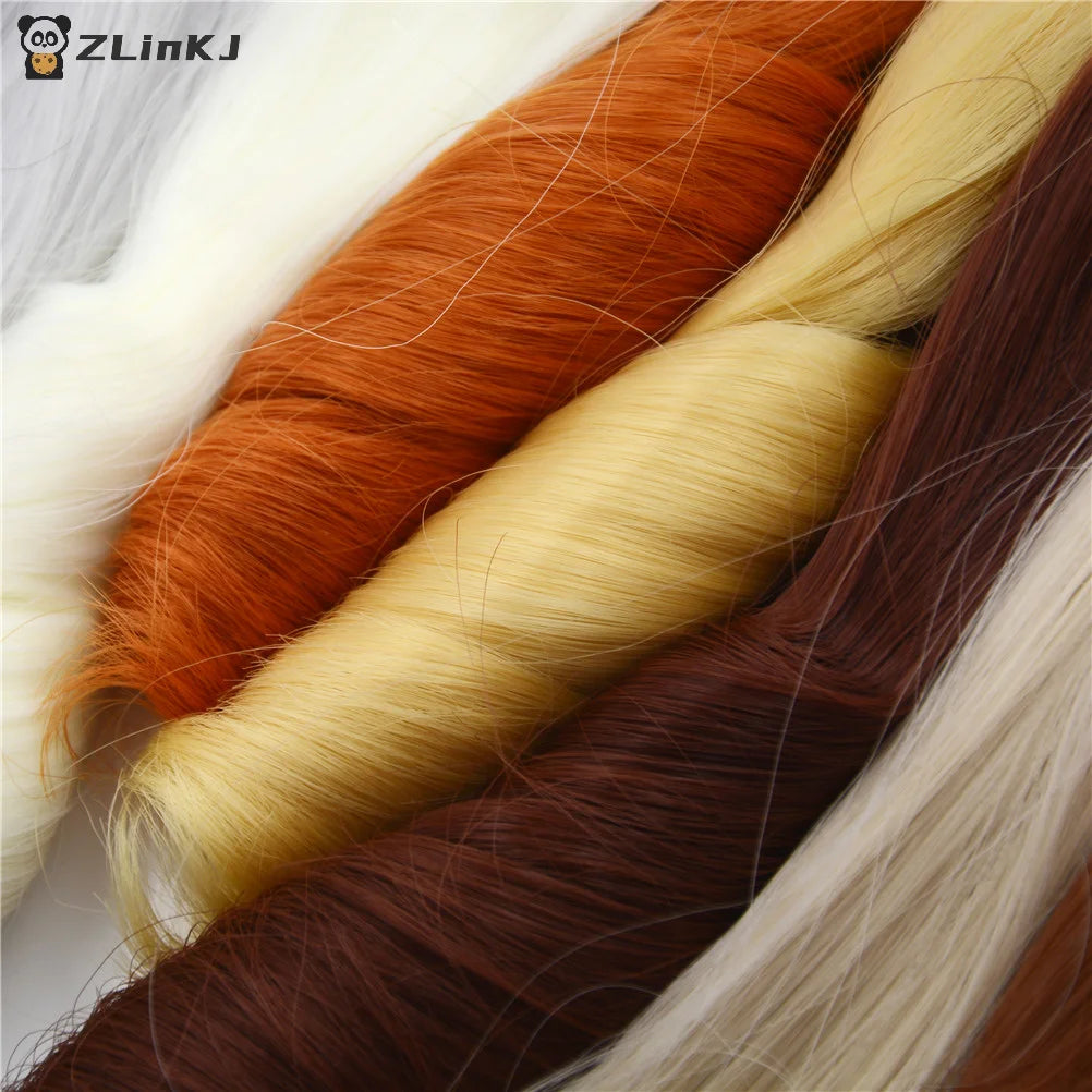 ▶1Pcs 20CM Handmade Wavy Doll Wigs For 1/3 1/4 1/6 Doll Diy Hair Zpaxo