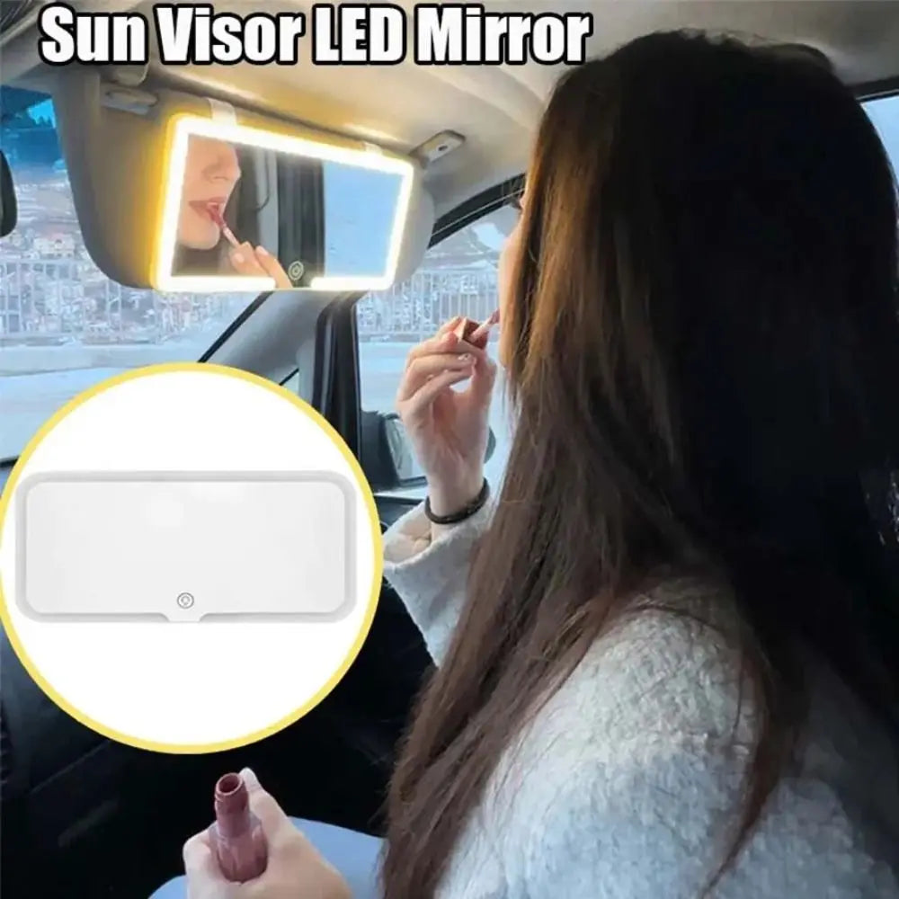 Three Gear Adjustment Sun Visor Vanity Mirror Dimmable Touchscreen Auto Vanity Mirror Makeup Mirror Charging Vanity Mirrors Zpaxo White