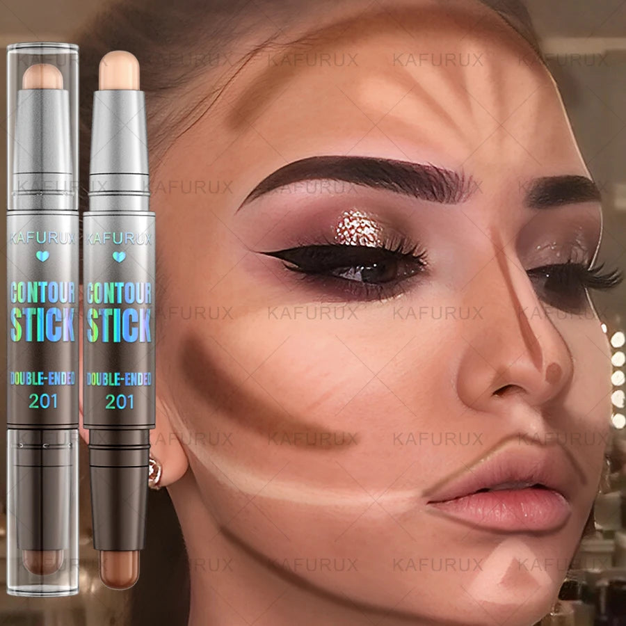 Dual-ended Contour Stick Facial Foundation Concealer Waterproof Dark